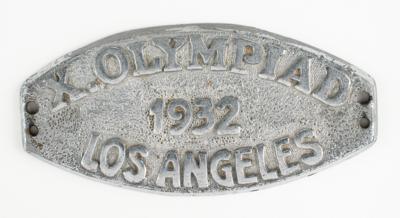 Lot #4257 Los Angeles 1932 Summer Olympics Car Badge
