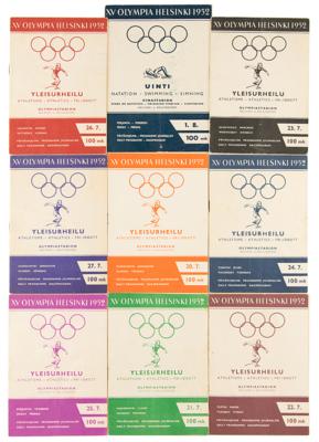 Lot #4236 Helsinki 1952 Summer Olympics Daily Programs Lot of (9) - Image 1