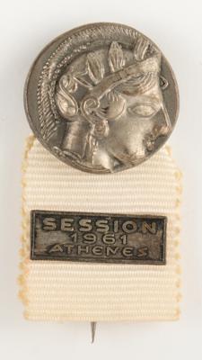 Lot #4129 Athens 1961 IOC Session Badge