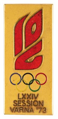 Lot #4135 Varna 1973 IOC Session Badge - Image 1