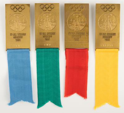 Lot #4144 Moscow 1980 IOC Session Badges (4) - Image 1