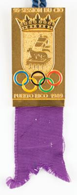 Lot #4156 Puerto Rico 1989 IOC Session Badge - Image 1