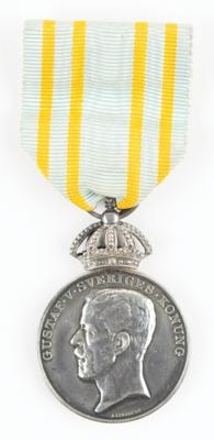Lot #4207 Stockholm 1912 Olympics King Gustaf V Silver Merit Medal