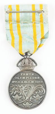 Lot #4207 Stockholm 1912 Olympics King Gustaf V Silver Merit Medal - Image 2