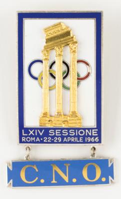 Lot #4132 64th IOC Session in Rome, 1966. IOC Member's Badge for James Worrall - Image 1