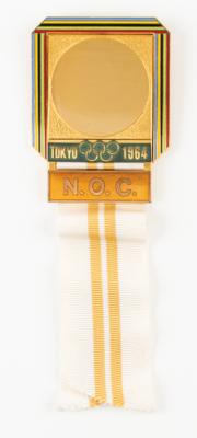 Lot #4175 Tokyo 1964 Olympics NOC Badge for James