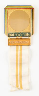 Lot #4176 Tokyo 1964 Olympics NOC President's Badge for James Worrall