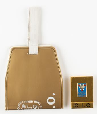 Lot #4179 Grenoble 1968 Winter Olympics IOC Badge and Arm Band