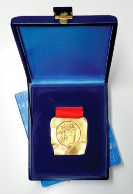 Lot #4065 Sarajevo 1984 Winter Olympics Unawarded Gold Winner's Medal - Image 3
