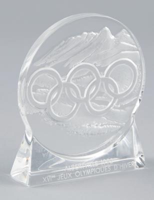 Lot #4297 Albertville 1992 Winter Olympics Lalique Paperweight - Image 1
