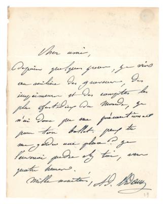 Lot #618 Adolphe Adam Autograph Letter Signed