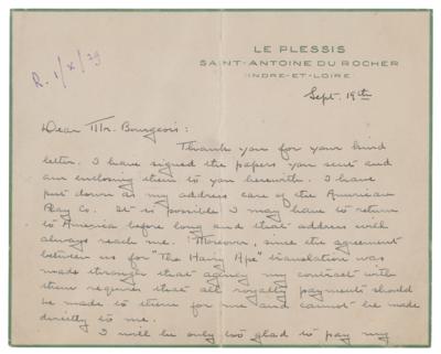 Lot #575 Eugene O'Neill Autograph Letter Signed - Image 1