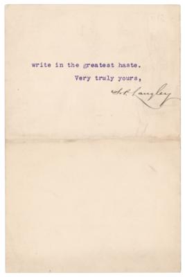 Lot #384 Samuel P. Langley Typed Letter Signed - Image 2