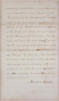 Lot #11 Abraham Lincoln Document Signed as President - Image 2