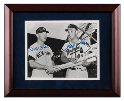 Lot #837 Mickey Mantle and Eddie Mathews Signed Photograph - Image 2