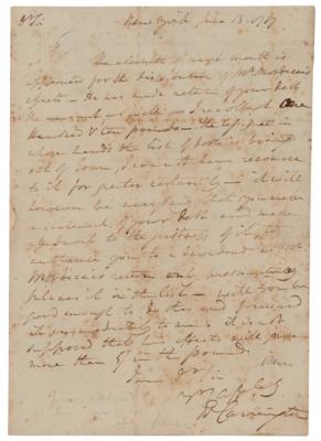 Lot #6 James Monroe Docketed Letter by Edward Carrington
