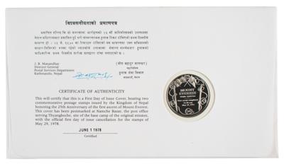Lot #219 Edmund Hillary and Tenzing Norgay Signed Commemorative Cover - Image 2