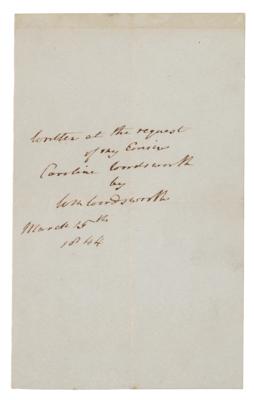 Lot #586 William Wordsworth Signature - Image 1