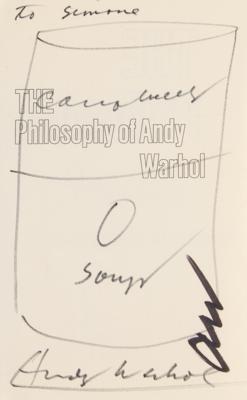 Lot #485 Andy Warhol Signed Book with Sketch - Image 2