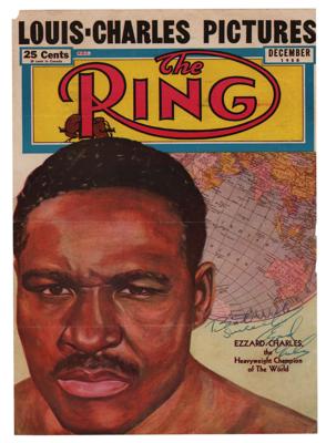 Lot #828 Ezzard Charles Signed Magazine Cover