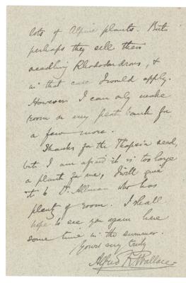Lot #141 Alfred Wallace Autograph Letter Signed - Image 2