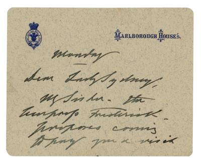 Lot #235 King Edward VII Autograph Letter Signed