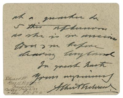 Lot #235 King Edward VII Autograph Letter Signed - Image 2