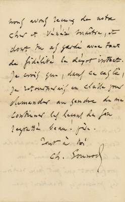 Lot #621 Charles Gounod Autograph Letter Signed - Image 2