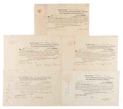 Lot #277 Rhode Island Governors (5) Documents Signed
