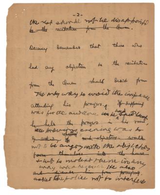 Lot #118 Mohandas Gandhi Hand-Corrected Manuscript