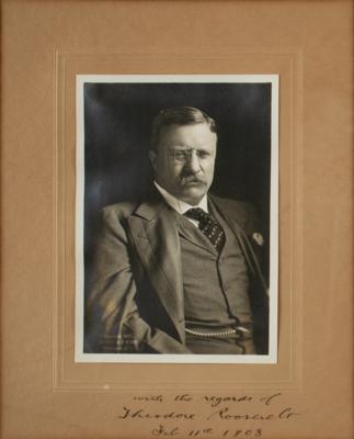 Lot #16 Theodore Roosevelt Signed Photograph as President