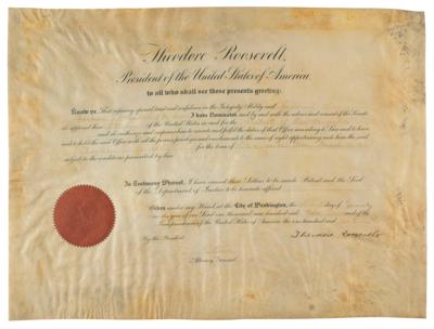 Lot #94 Theodore Roosevelt Document Signed as President - Image 1