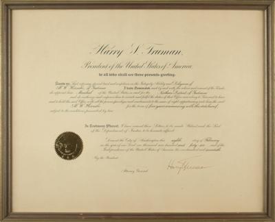 Lot #100 Harry S. Truman Document Signed as President - Image 3