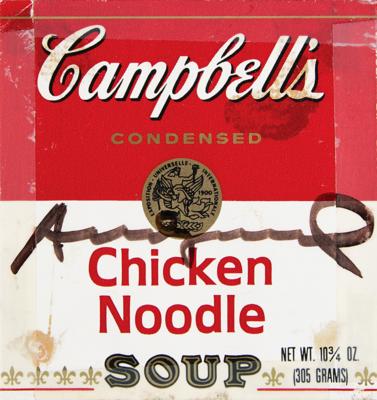 Lot #508 Andy Warhol Signed Soup Can Label and