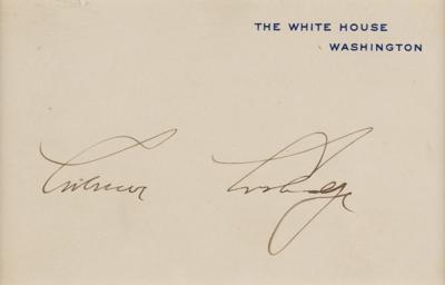 Lot #48 Calvin Coolidge Signed White House Card - Image 2
