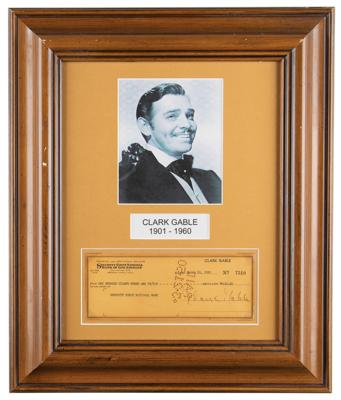Lot #762 Clark Gable Signed Check