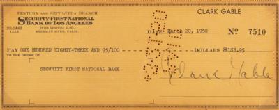 Lot #762 Clark Gable Signed Check - Image 2