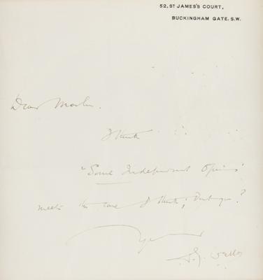Lot #584 H. G. Wells Autograph Letter Signed - Image 2