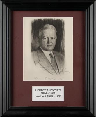 Lot #63 Herbert Hoover Signed Print - Image 1