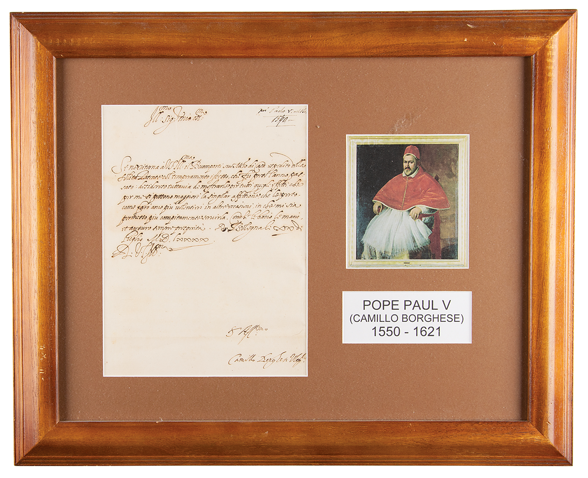 Lot #144 Pope Paul V Letter Signed
