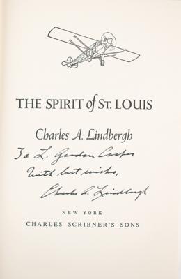 Lot #380 Charles Lindbergh Signed Book Presented to Astronaut Gordon Cooper - Image 2