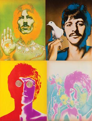 Lot #640 Beatles: Richard Avedon 1968 Look Magazine Fold-Out Posters with Advertisement - Image 1
