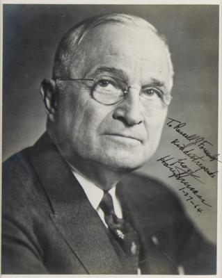 Lot #101 Harry S. Truman Signed Photograph