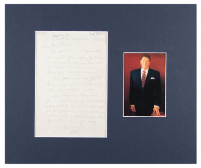 Lot #27 Ronald Reagan Autograph Letter Signed