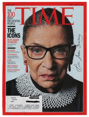 Lot #212 Ruth Bader Ginsburg Signed Magazine Cover