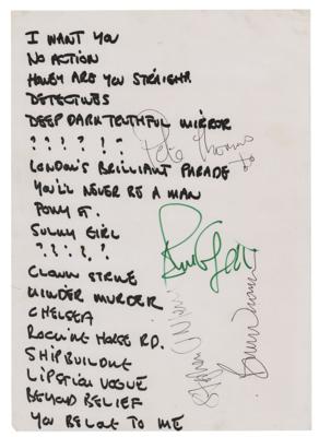 Lot #652 Elvis Costello and the Attractions Signed 1994 Set List - Image 1