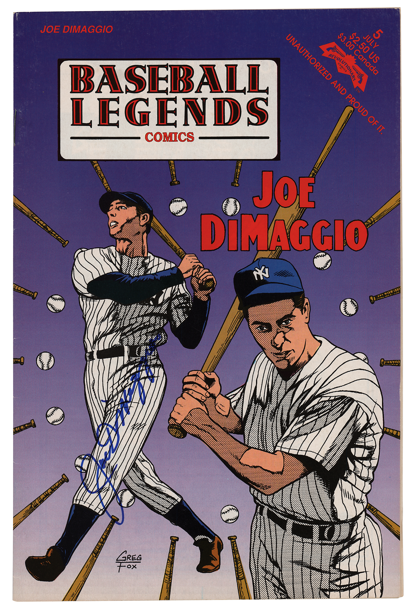 Lot #830 Joe DiMaggio Signed Comic Book