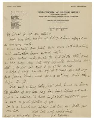 Lot #132 George Washington Carver Autograph Letter Signed