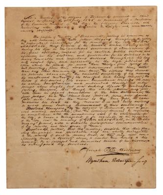 Lot #127 John Marshall Eulogy: Handwritten Manuscript by Joseph Tate