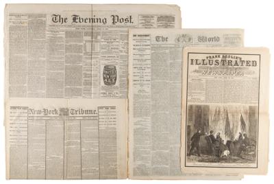 Lot #13 Lincoln Assassination (4) Newspapers